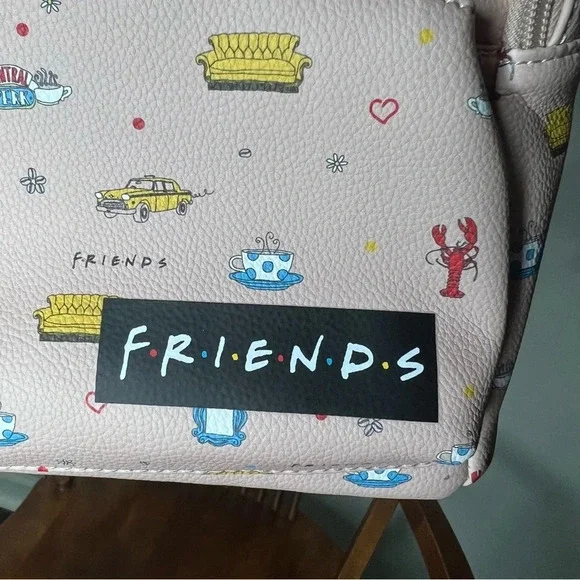 Danielle Nicole Friends mini Backpack Purse Light Pink Friends + Keychain Sofa - Picture 7 of 14
